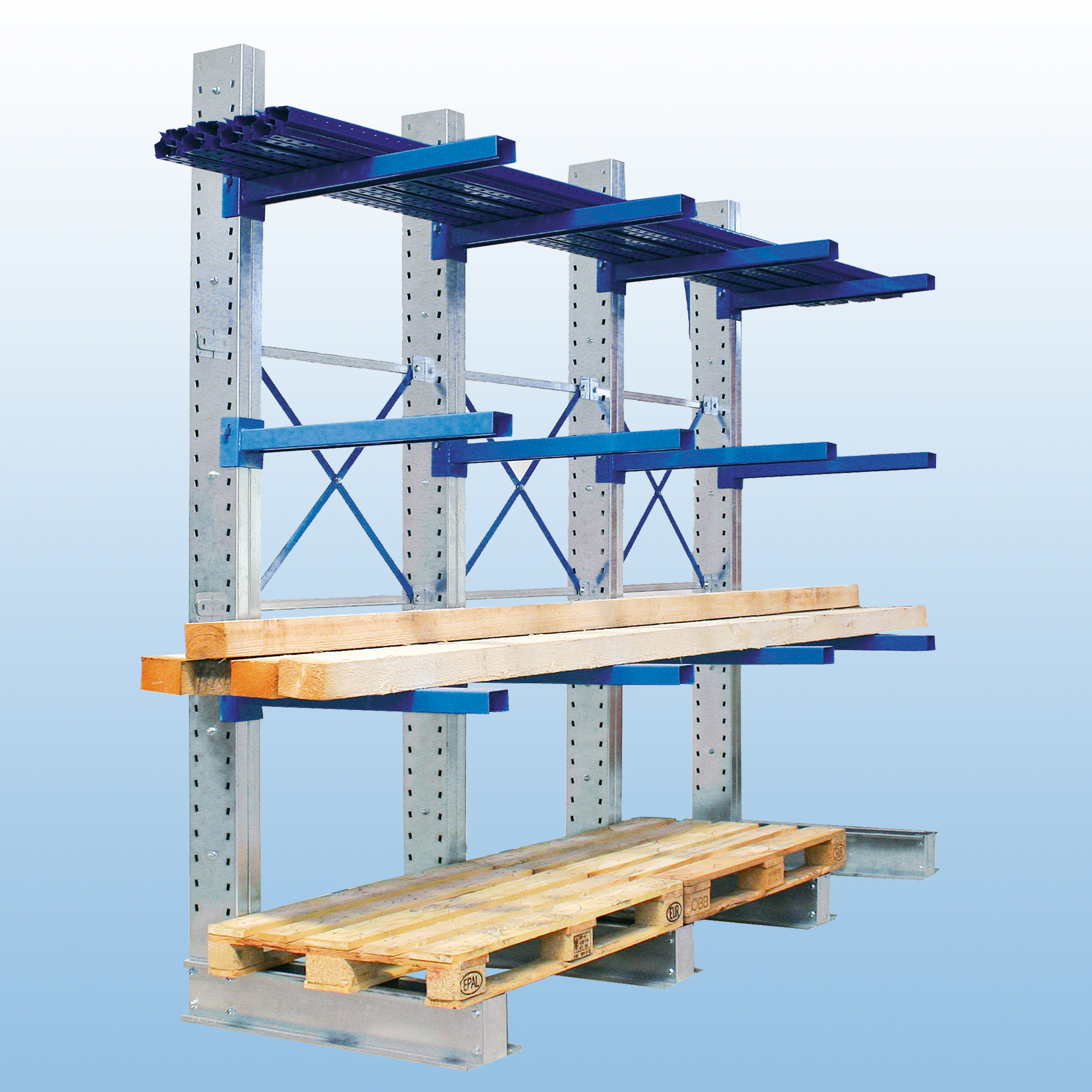 Kragarmregal als Einfachregal | Kragarmregale Stecksystem Kragarmregal als Einfachregal | Kaiser Systeme | Angebot